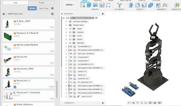 CAD designing image of revyn arm